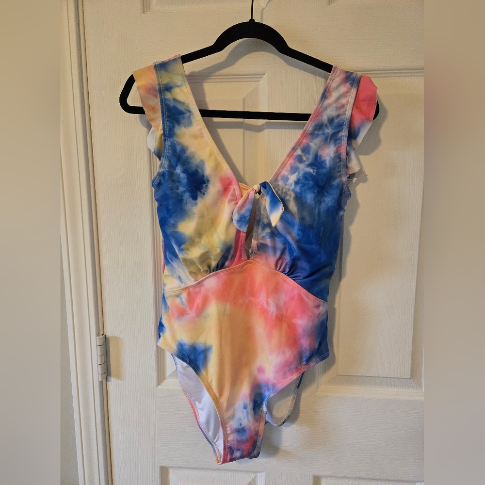 Colorful Tie-Dye One-Piece Swimsuit